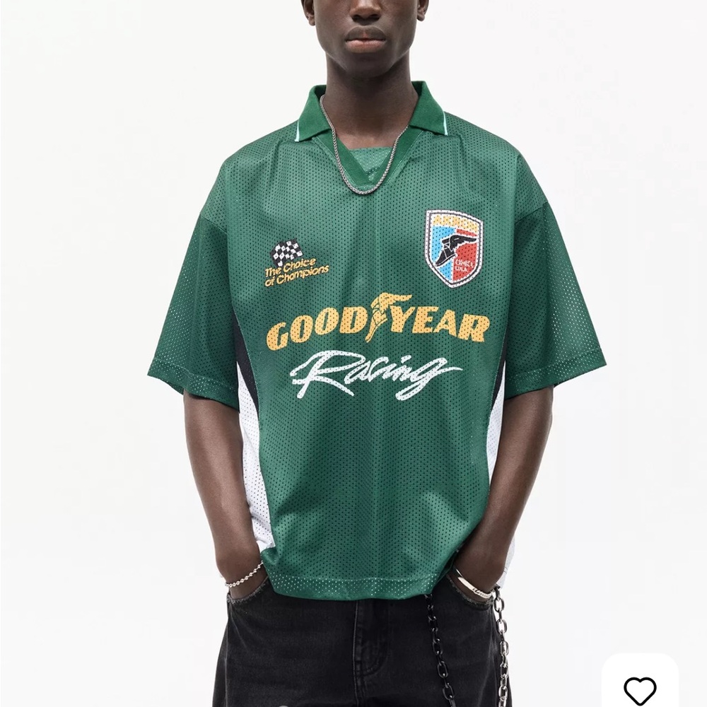 Pull&Bear Green Racing Jersey